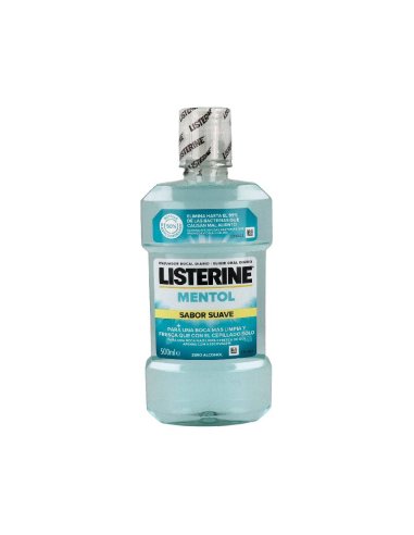 LISTERINE MENTOL SABOR  SUAVE 1 BOTELLA 500 ML