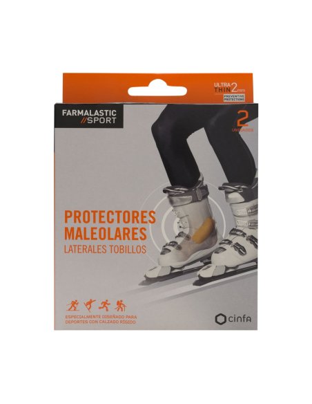 PROTECTORES MALEOLARES LATERALES TOBILLOS FARMALASTIC SPORT 2 UNIDADES 11 cm x 5 cm