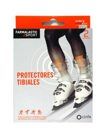 PROTECTORES TIBIALES FARMALASTIC SPORT 2 UNIDADES 9,5 cm x 7 cm