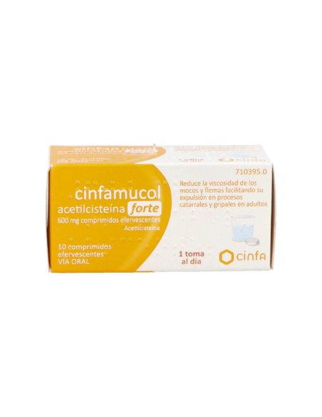 CINFAMUCOL ACETILCISTEINA FORTE 600 MG 10 COMPRIMIDOS EFERVESCENTES