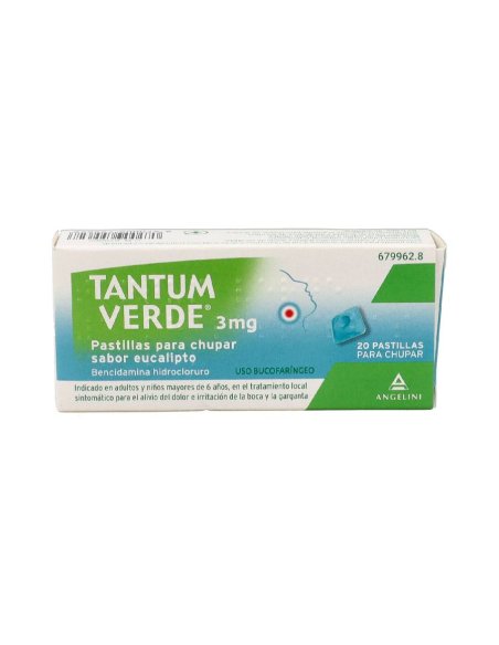 JUANOLGAR 3 mg 20 PASTILLAS PARA CHUPAR (SABOR EUCALIPTO)