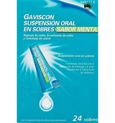 GAVISCON 24 SOBRES SUSPENSION ORAL 10 ml (SABOR MENTA)