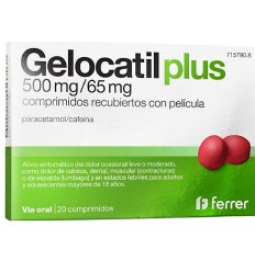 GELOCATIL PLUS 500 mg/65 mg 20 COMPRIMIDOS RECUBIERTOS
