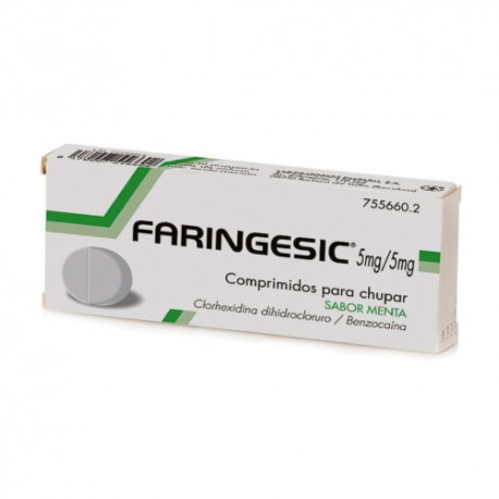 FARINGESIC 5 mg/5 mg 20 COMPRIMIDOS PARA CHUPAR (SABOR MENTA)
