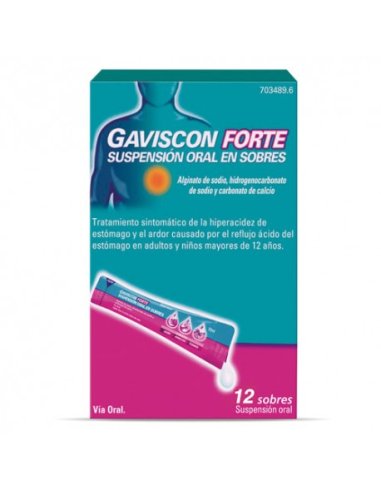 GAVISCON FORTE 12 SOBRES SUSPENSION ORAL 10 ML