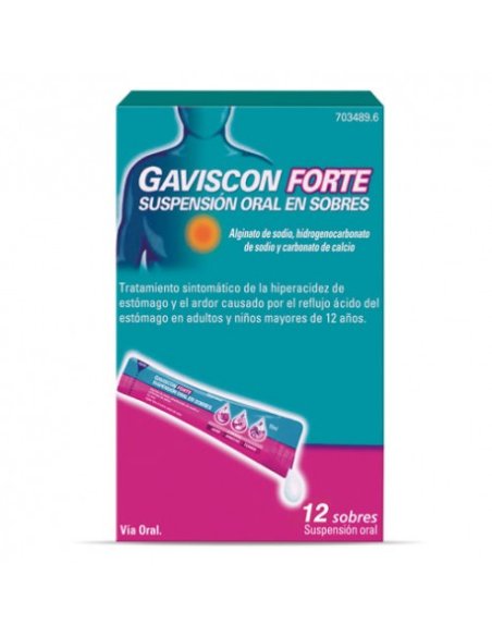 GAVISCON FORTE 12 SOBRES SUSPENSION ORAL 10 ML