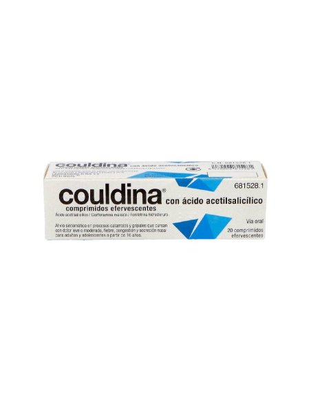 COULDINA CON ACIDO ACETILSALICILICO 500 MG/2 MG/7,5 MG 20 COMPRIMIDOS EFERVESCENTES