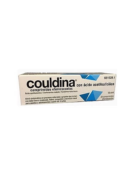 COULDINA CON ACIDO ACETILSALICILICO 500 MG/2 MG/7,5 MG 20 COMPRIMIDOS EFERVESCENTES