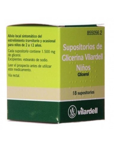 SUPOSITORIOS DE GLICERINA VILARDELL NIÑOS 1,58...