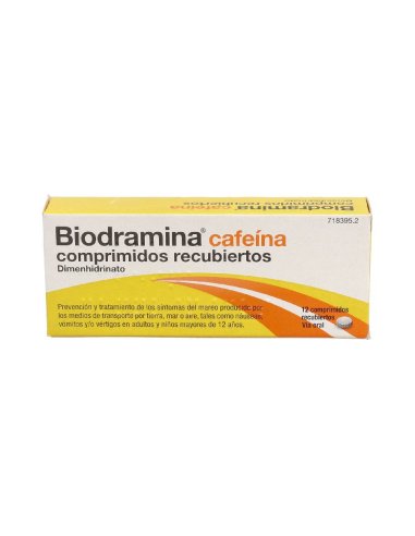 BIODRAMINA CAFEINA 12 COMPRIMIDOS RECUBIERTOS