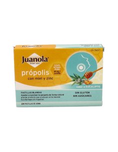 JUANOLA PROPOLIS MIEL Y ZINC 24 PASTILLAS DE GOMA SABOR...