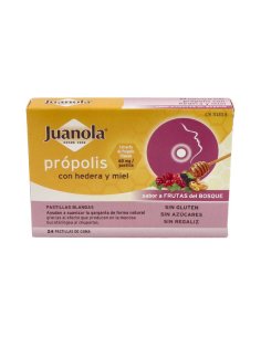 JUANOLA PROPOLIS MIEL Y HIEDRA 24 PASTILLAS DE GOMA SABOR...