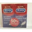 DUREX SENSITIVO CONTACTO TOTAL PRESERVATIVOS 12 PRESERVATIVOS 2 CAJAS