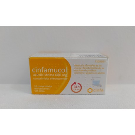 CINFAMUCOL ACETILCISTEINA FORTE 600 MG 10 COMPRIMIDOS EFERVESCENTES