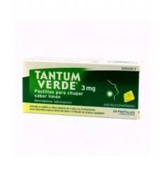 TANTUM VERDE 3 mg 20 PASTILLAS PARA CHUPAR (SABOR LIMON)