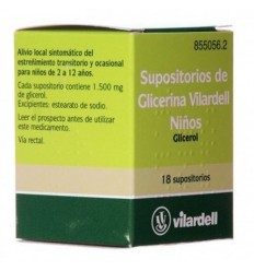 SUPOSITORIOS DE GLICERINA VILARDELL NIÑOS 1,58 g 18 SUPOSITORIOS