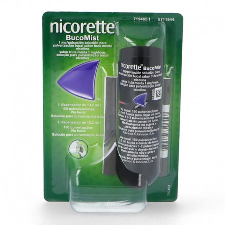 NICORETTE BUCOMIST 1 MG/PULSACION SOLUCION PARA PULVERIZACION BUCAL 1 ENVASE 13,2 ML (150 DOSIS) (SA